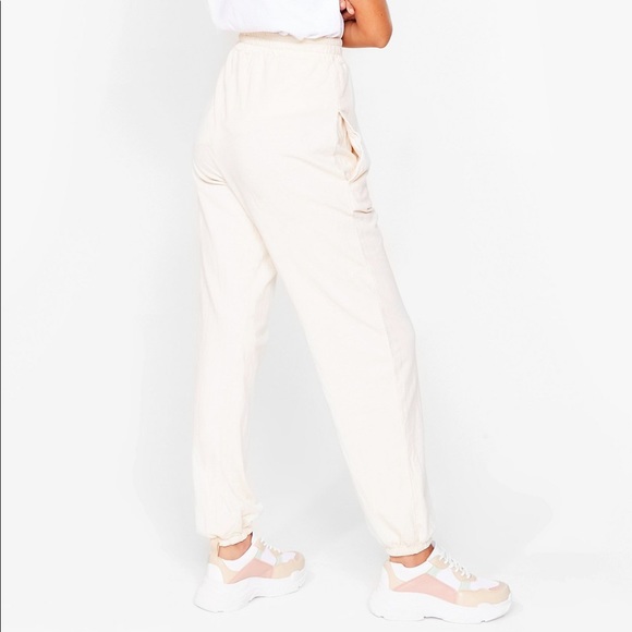 NWT Cream High-Waisted Relaxed Joggers - Picture 4 of 5